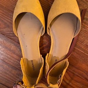 Torrid Mustard Almond Flat with Cutout | Size 10